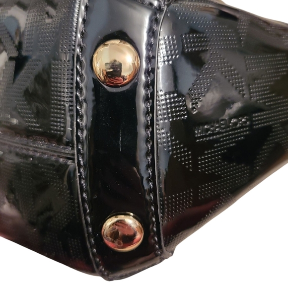 MICHAEL KORS NWT Delancy Signature Black Patent Leather Shoulder Tote Medium - Picture 9 of 16